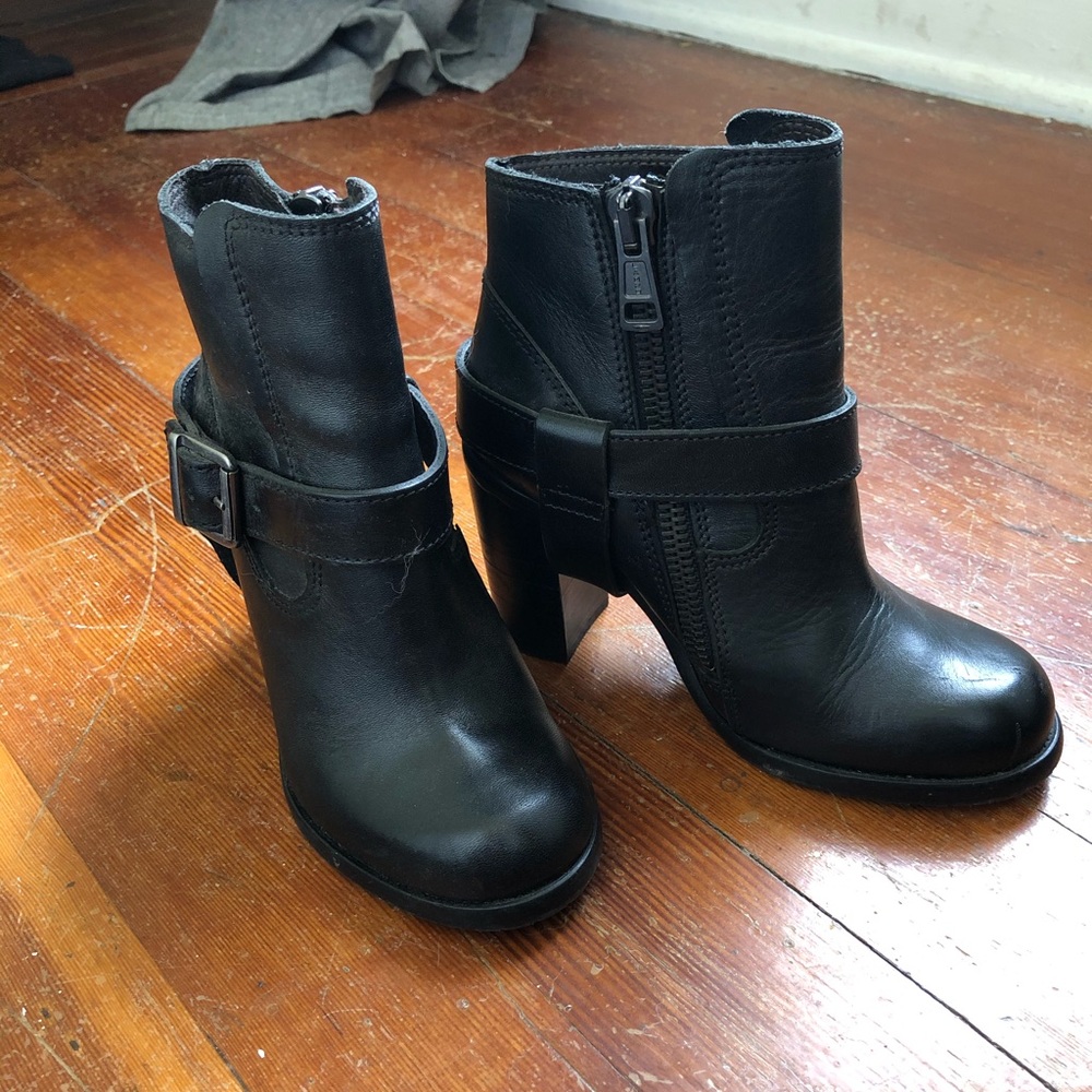 Leather AllSaints heeled boots